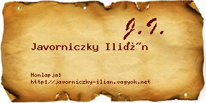 Javorniczky Ilián névjegykártya
